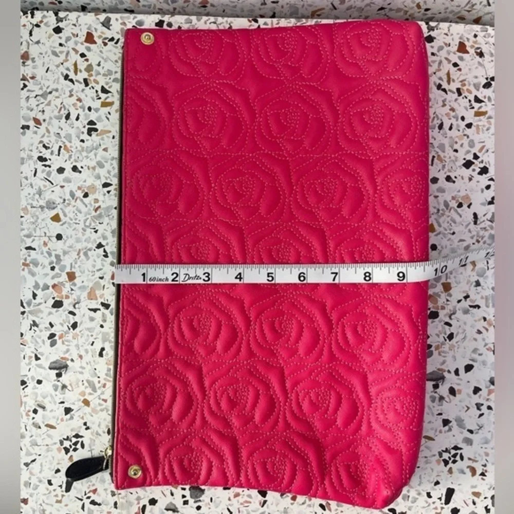 Betsey Johnson Pink Floral Embossed Laptop Bag